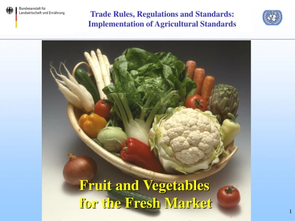 Trade Rules, Regulations and Standards:  Implementation of Agricultural Standards