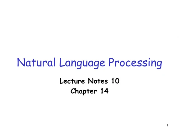 Natural Language Processing