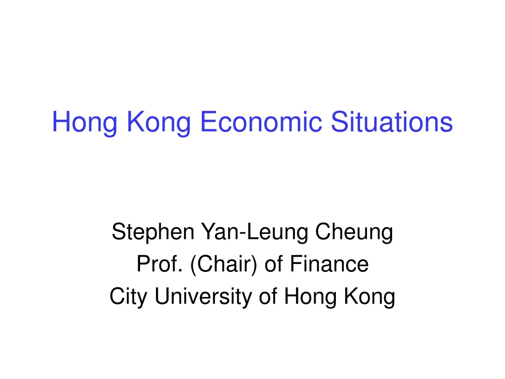 hong kong economic situations