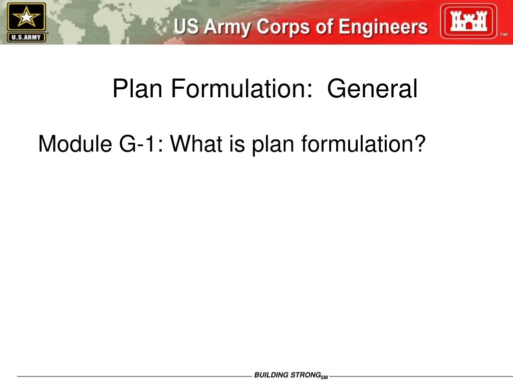 plan formulation general