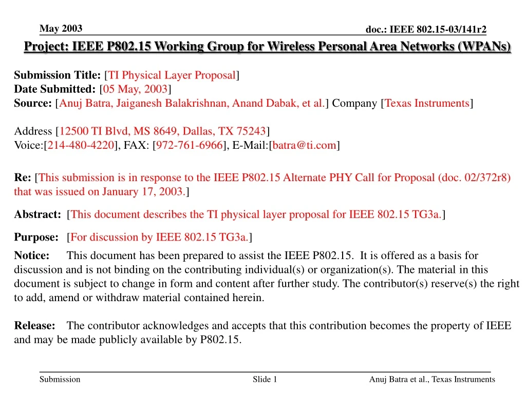 project ieee p802 15 working group for wireless