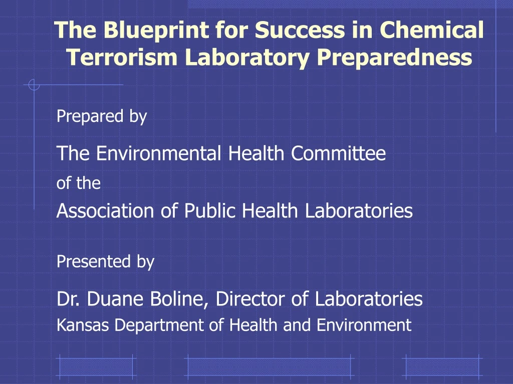 the blueprint for success in chemical terrorism laboratory preparedness