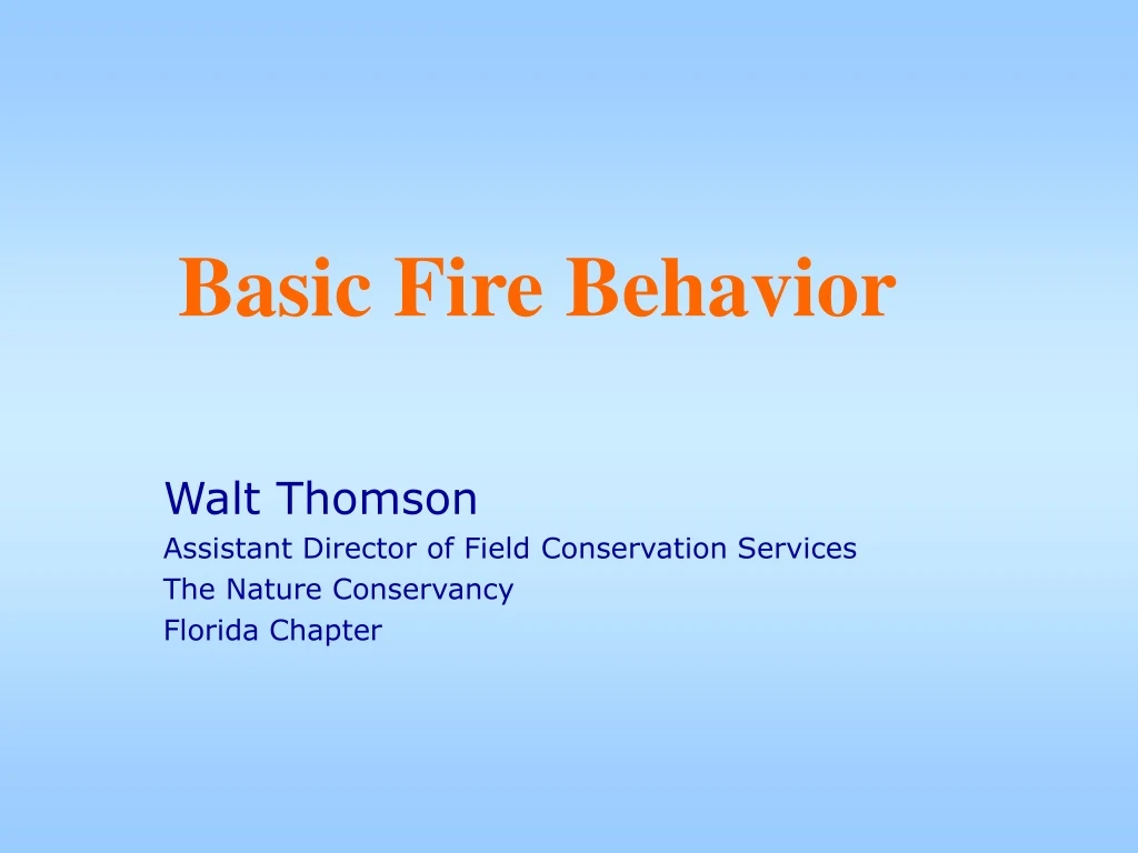 basic fire behavior