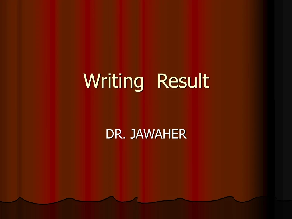 writing result