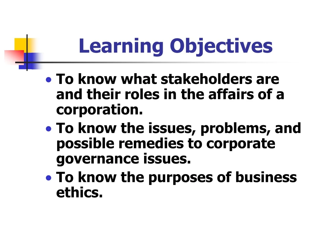 learning objectives