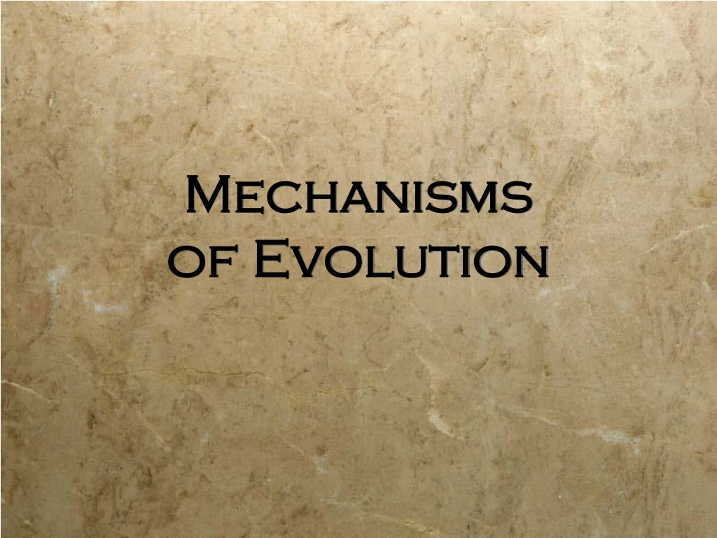 mechanisms of evolution