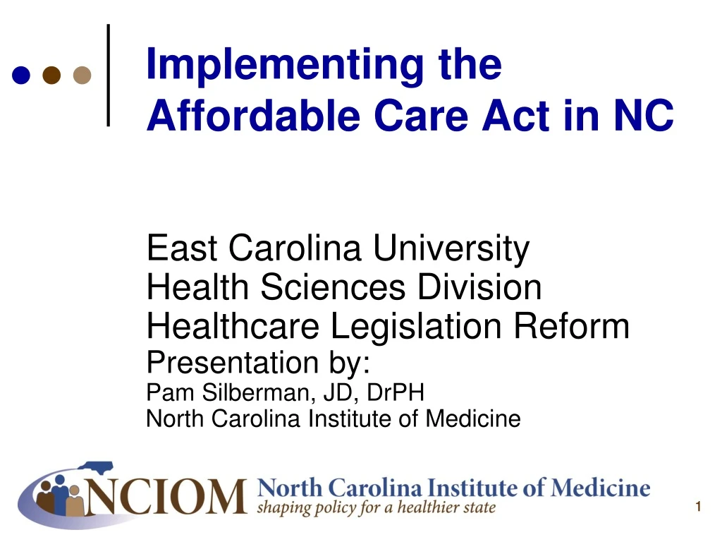 implementing the affordable care act in nc