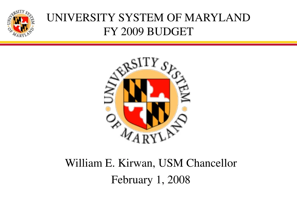 university system of maryland fy 2009 budget