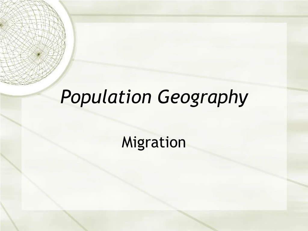 population geography