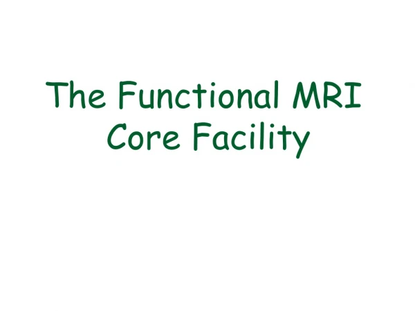 The Functional MRI  Core Facility