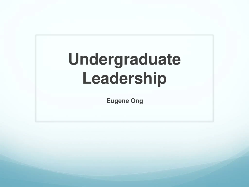 undergraduate leadership