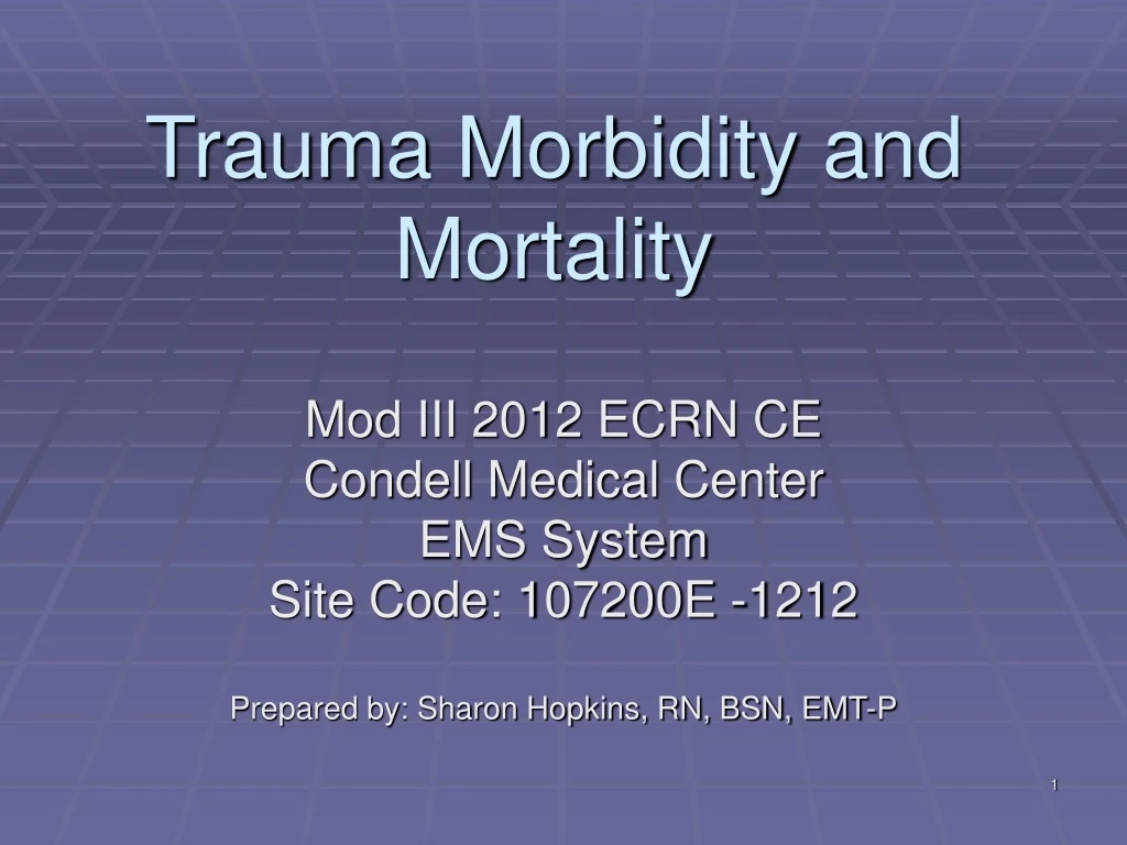 trauma morbidity and mortality