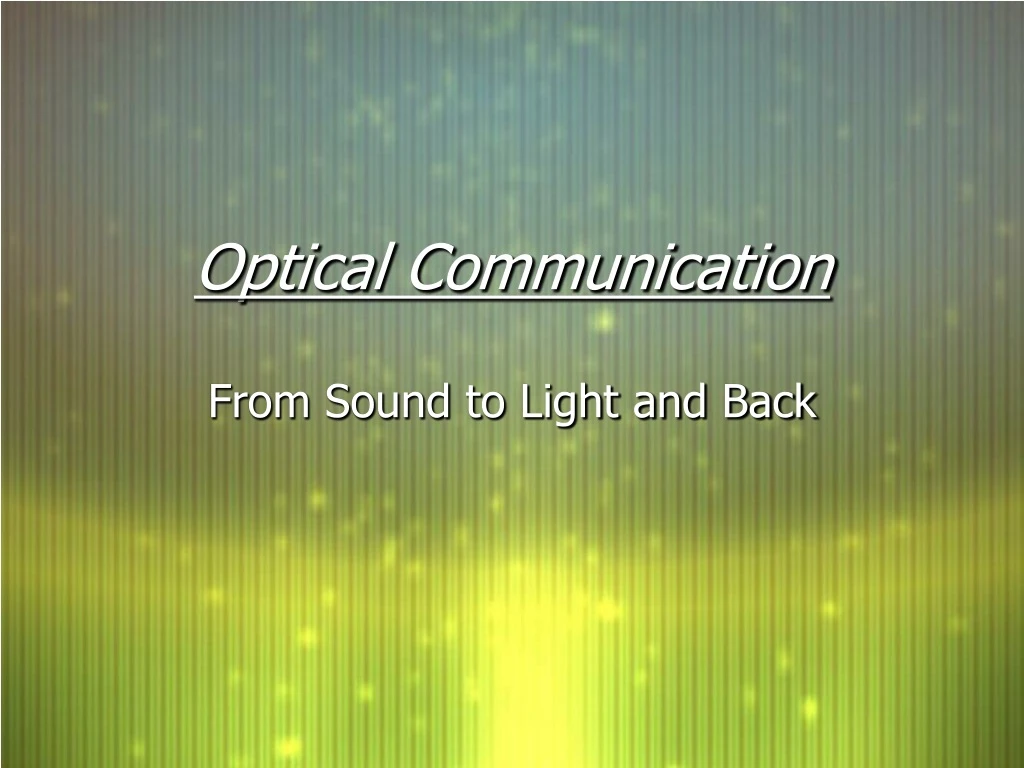 optical communication
