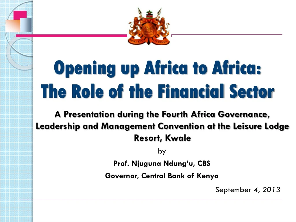 opening up africa to africa the role of the financial sector