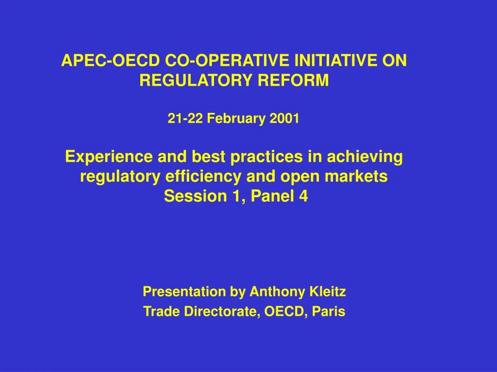 presentation by anthony kleitz trade directorate oecd paris