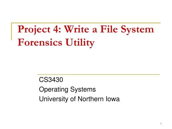 Project 4: Write a File System Forensics Utility