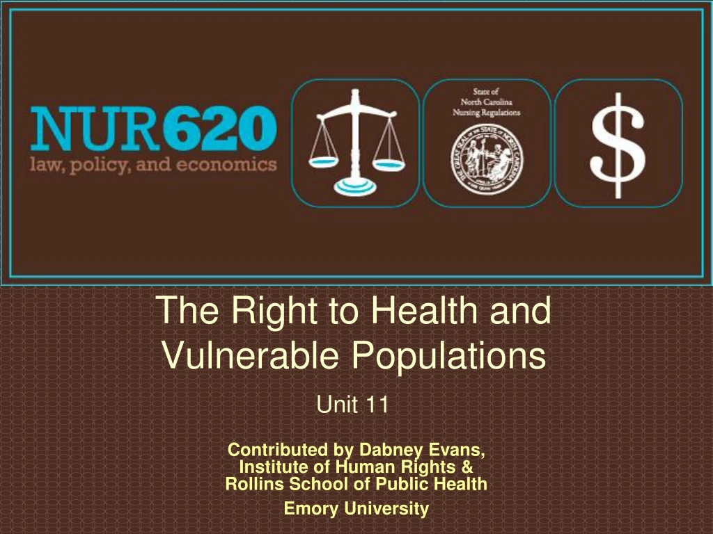 the right to health and vulnerable populations unit 11