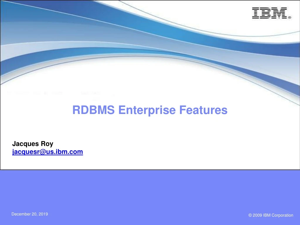 rdbms enterprise features