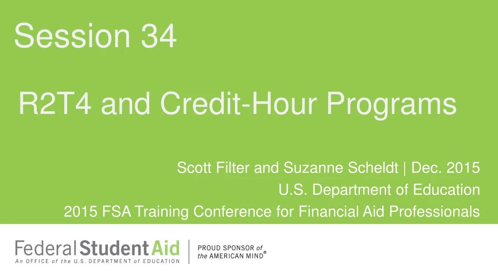 r2t4 and credit hour programs