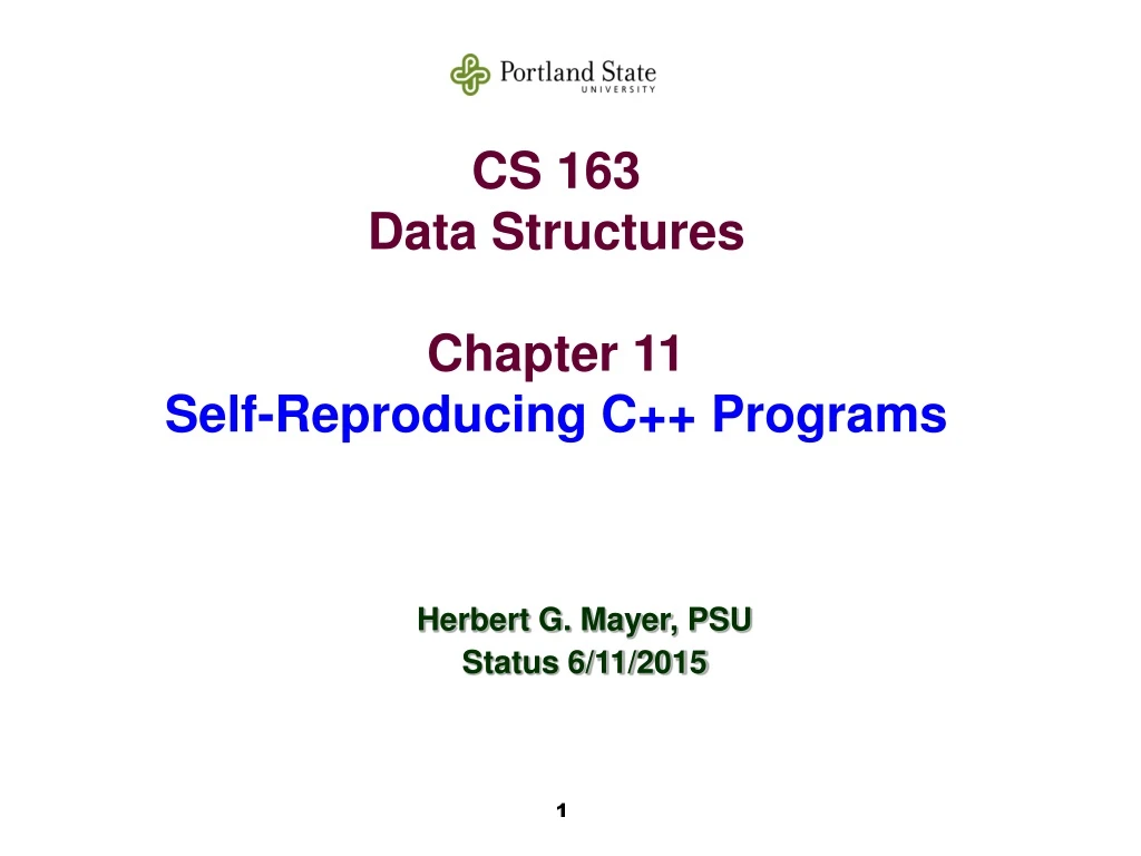 cs 163 data structures chapter 11 self