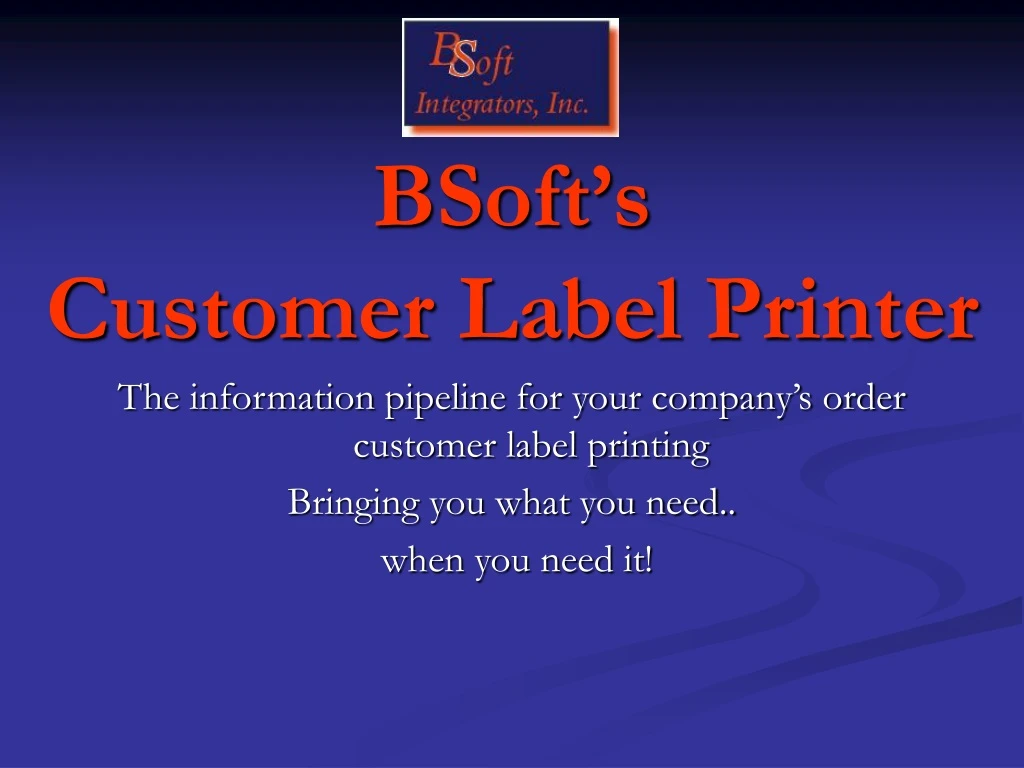 bsoft s customer label printer