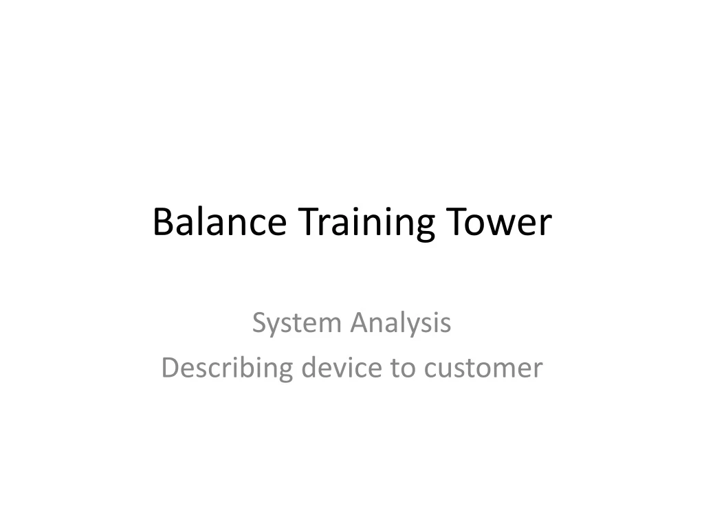 balance training tower
