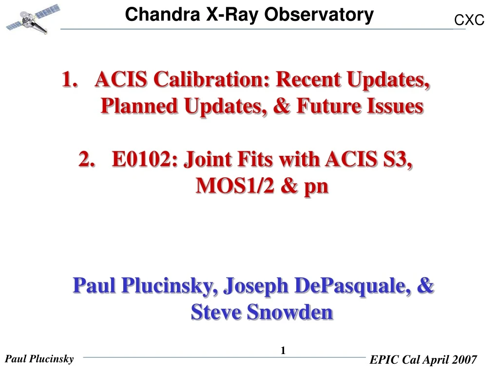 acis calibration recent updates planned updates