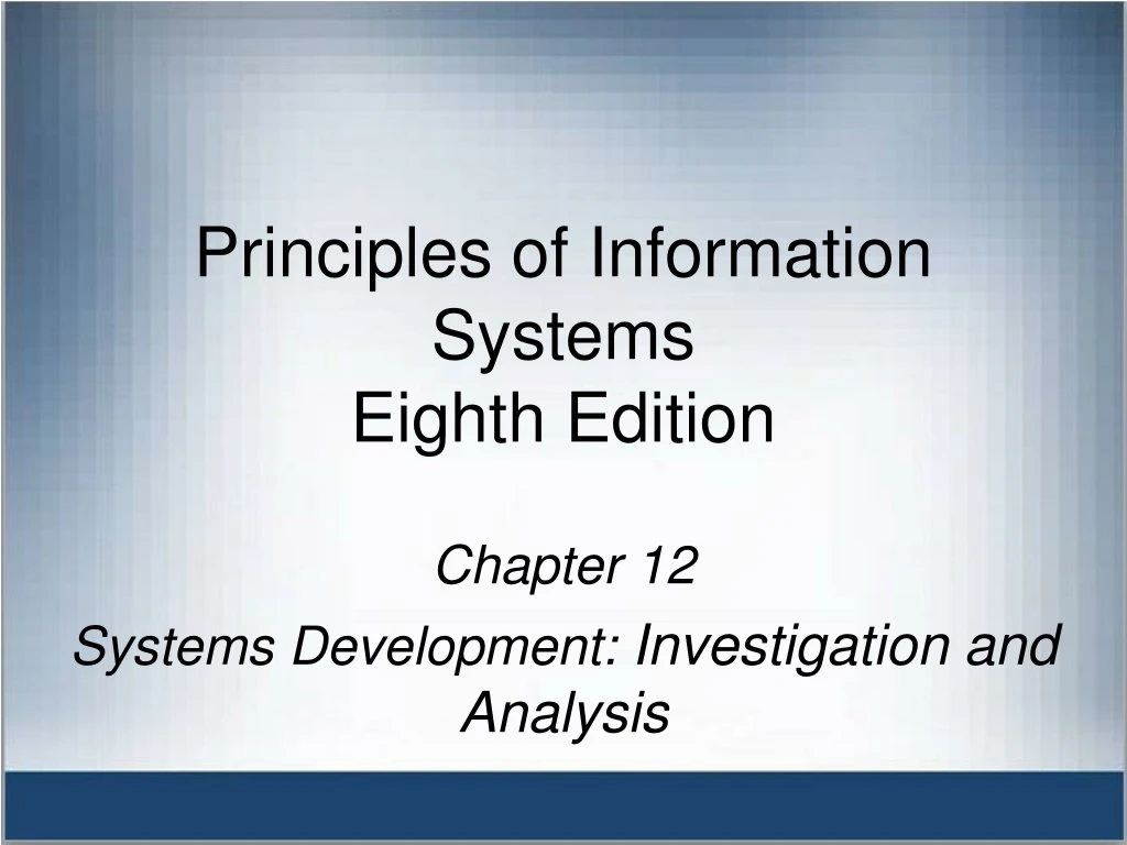 principles of information systems eighth edition