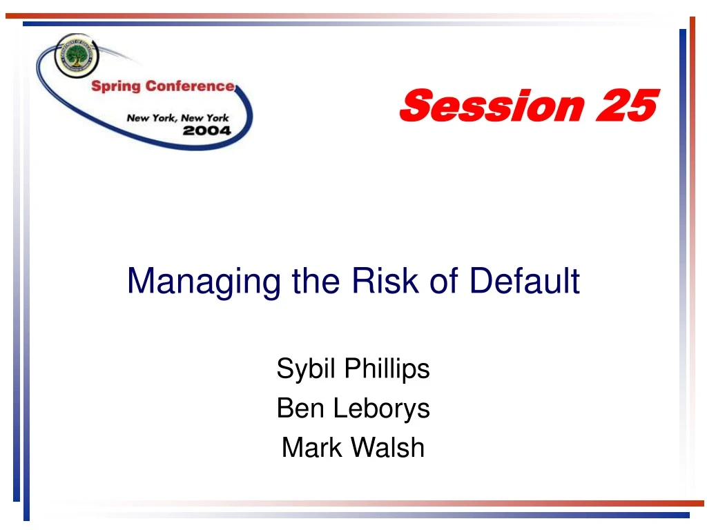 managing the risk of default