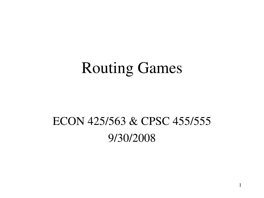 routing games