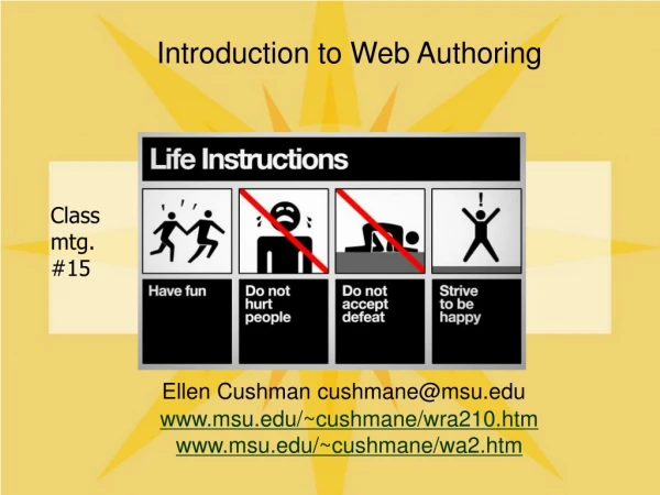 Introduction to Web Authoring