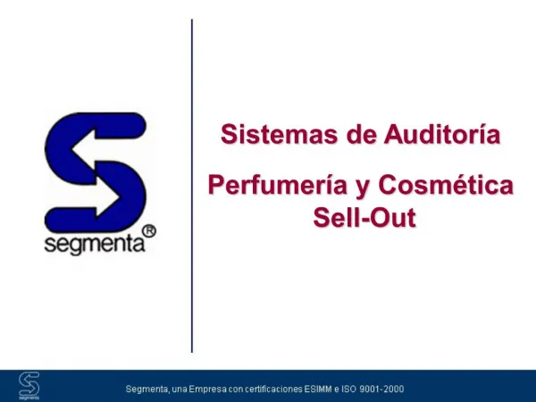 Sistemas de Auditor a Perfumer a y Cosm tica Sell-Out