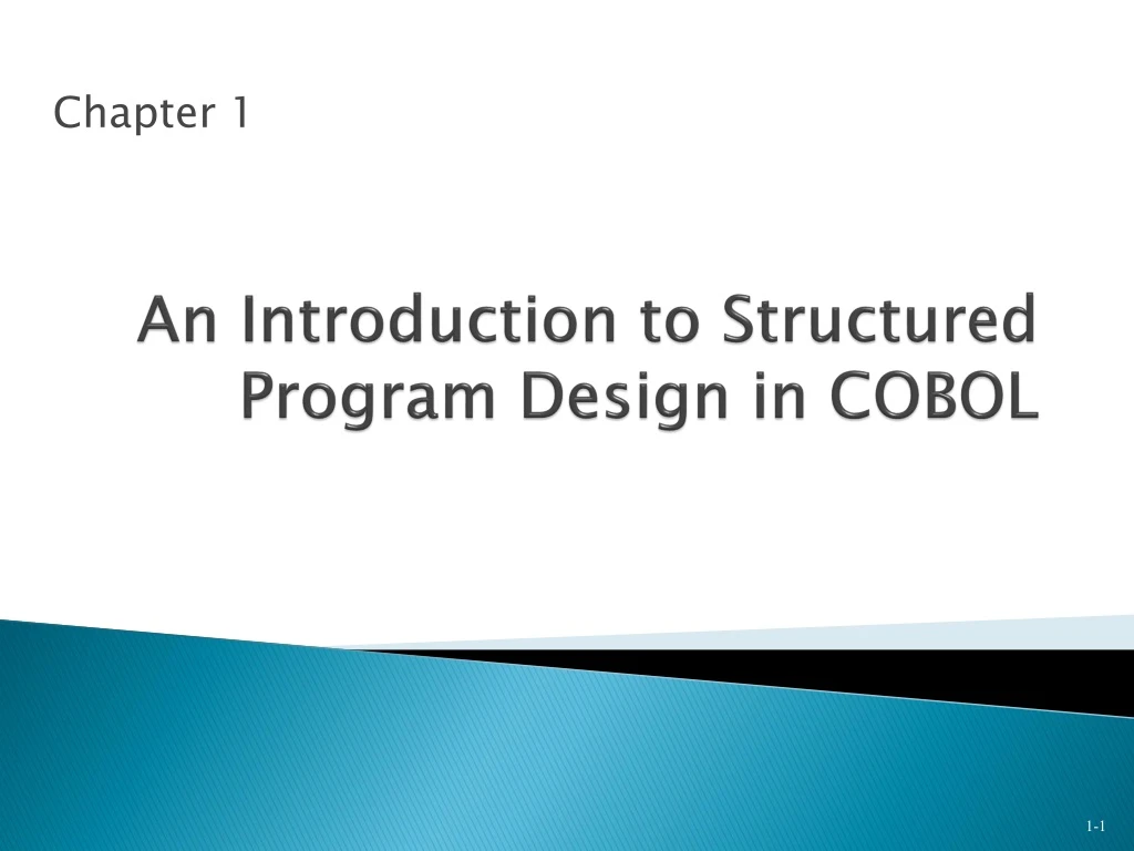 an introduction to structured program design in cobol
