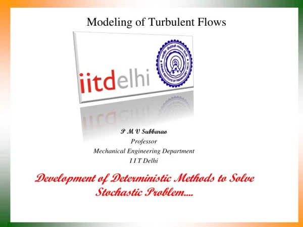 Modeling of Turbulent Flows