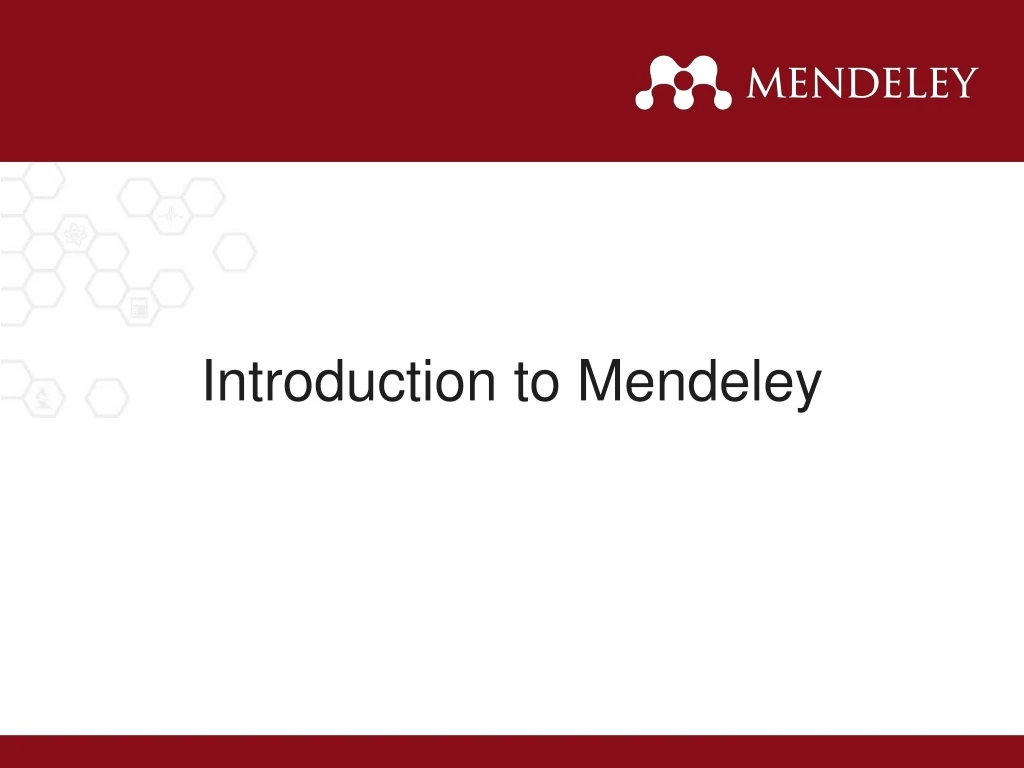 introduction to mendeley