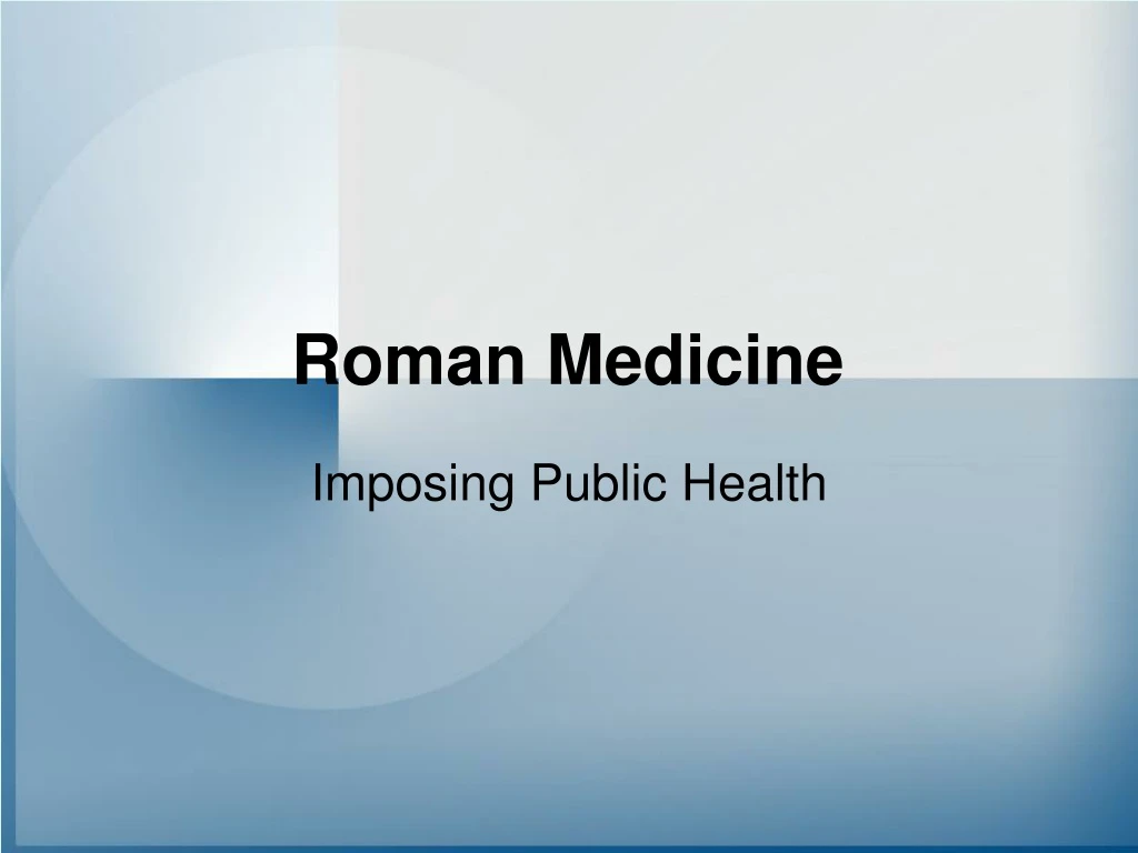 roman medicine