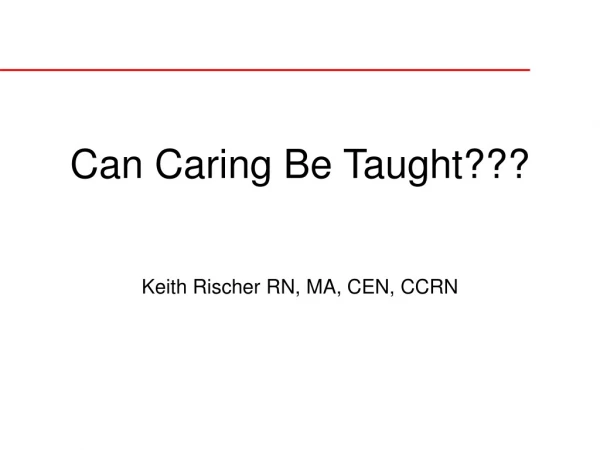 Can Caring Be Taught???