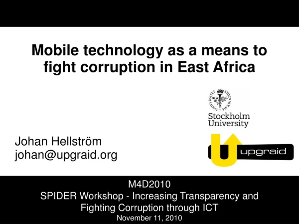 Mobile technology as a means to fight corruption in East Africa