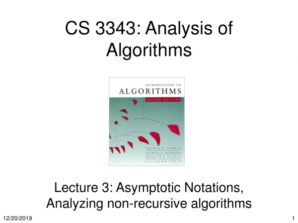 CS 3343: Analysis of Algorithms