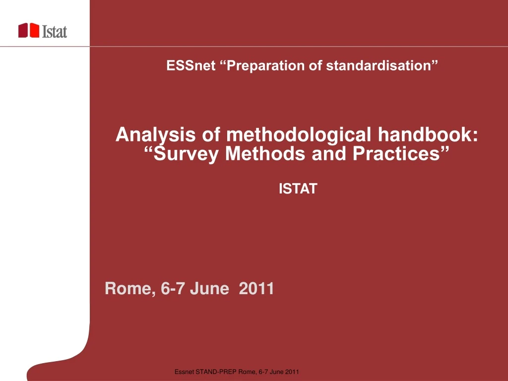 essnet preparation of standardisation