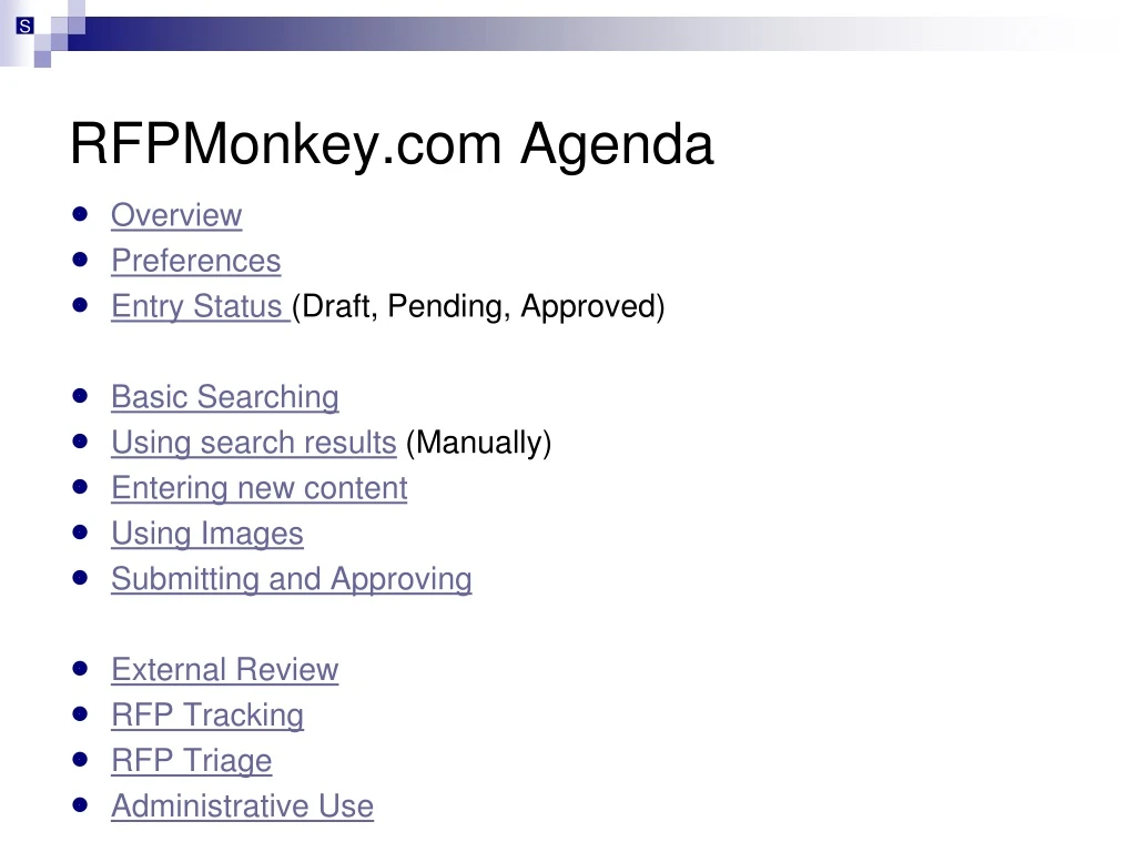 rfpmonkey com agenda