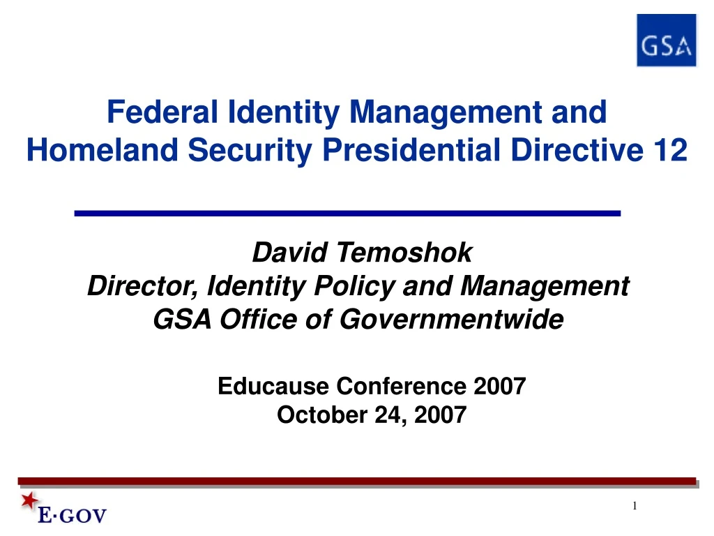 federal identity management and homeland security