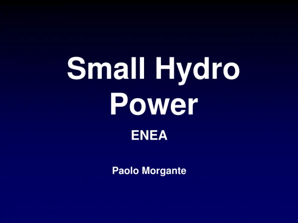 Small Hydro Power