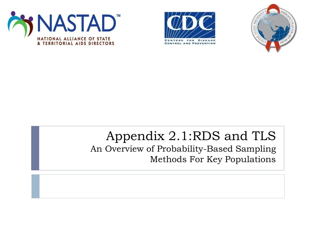 appendix 2 1 rds and tls an overview of probability based sampling methods for key populations