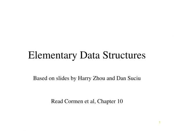 Elementary Data Structures