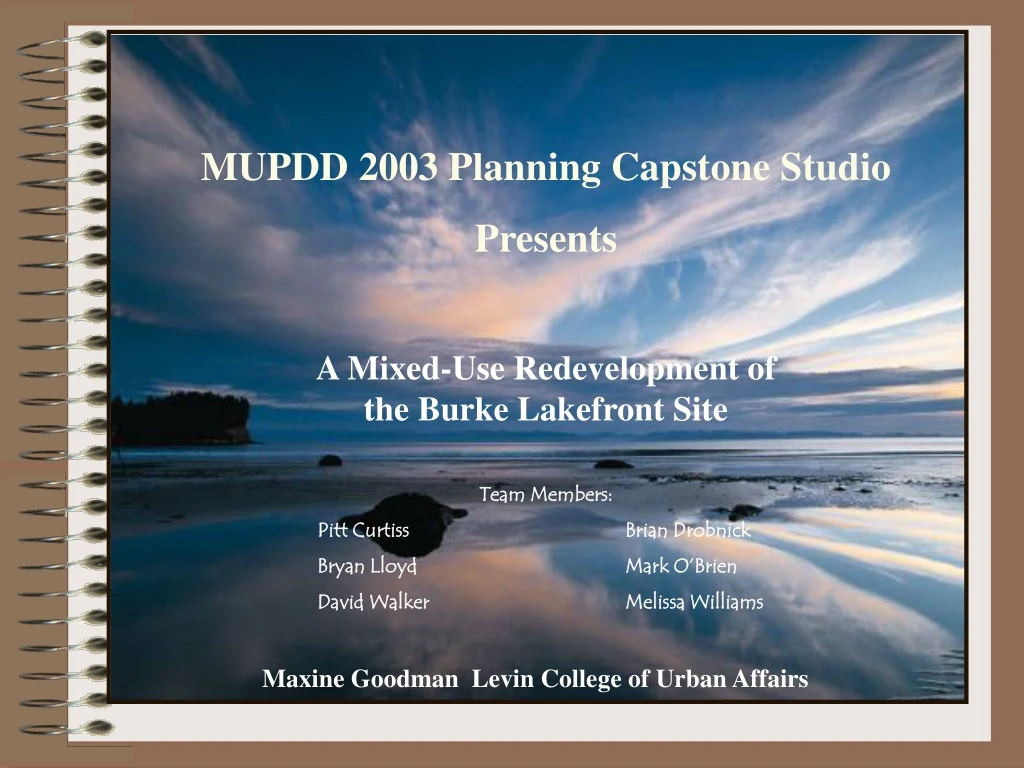 mupdd 2003 planning capstone studio presents