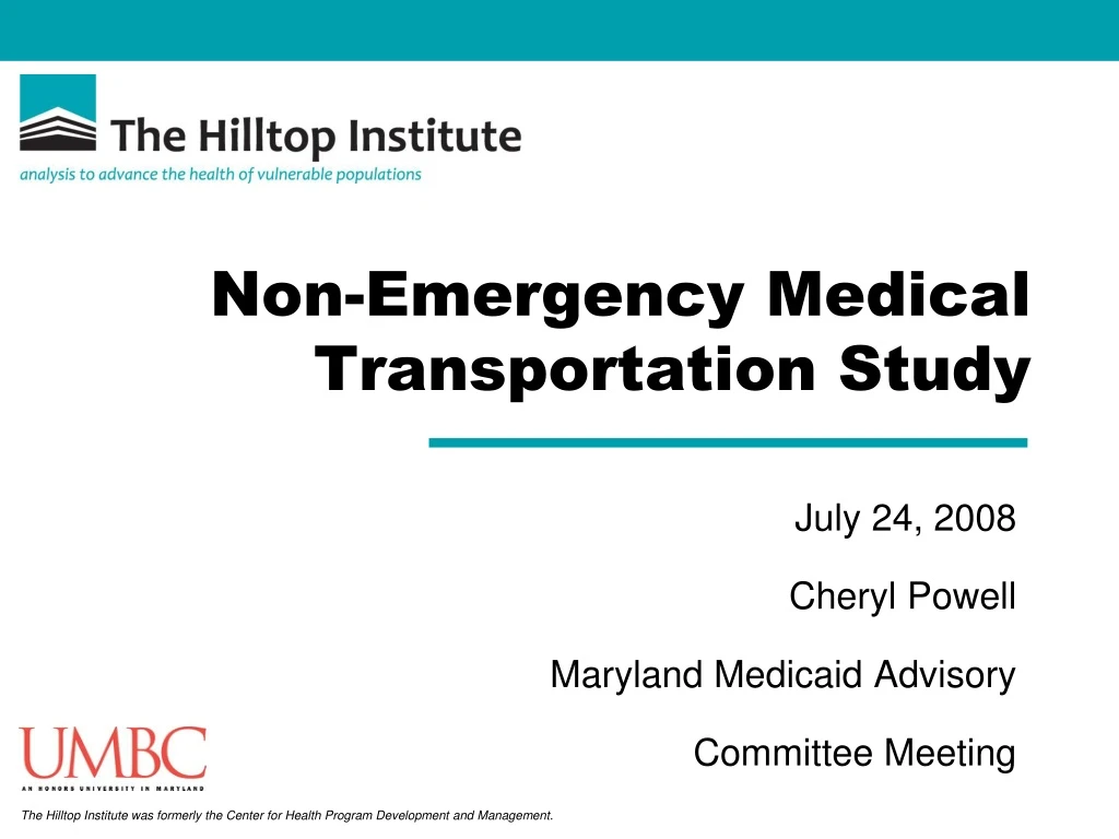 non emergency medical transportation study