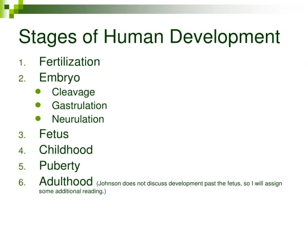 Stages of Human Development