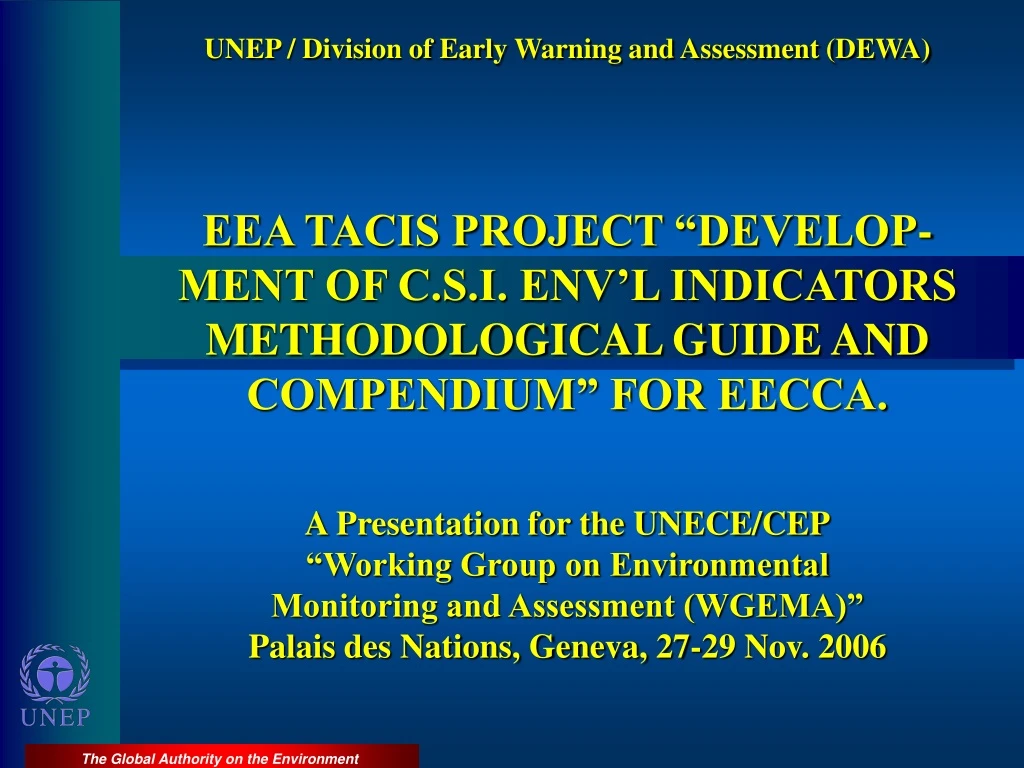 unep division of early warning and assessment