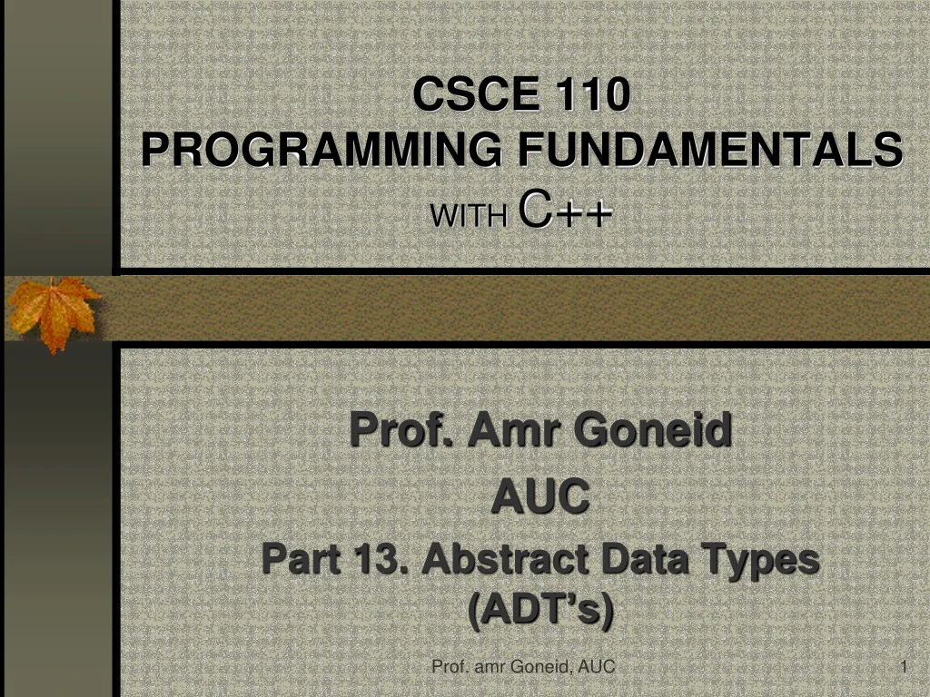 csce 110 programming fundamentals with c